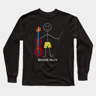 Funny Mens Double Bass Player Long Sleeve T-Shirt